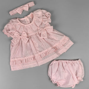 baby girls pink three piece summer dress outfit