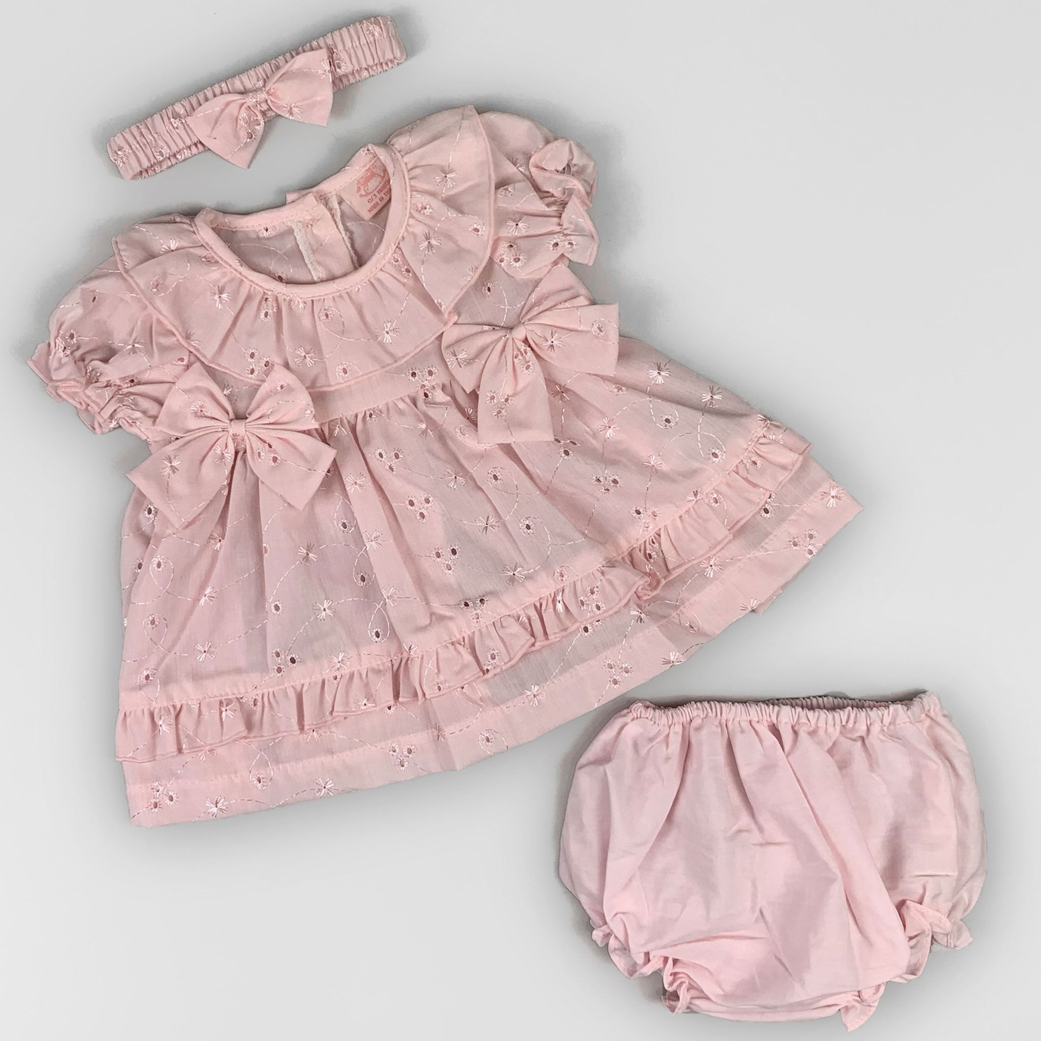 baby girls pink three piece summer dress outfit