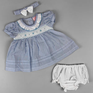 baby girls blue striped summer dress