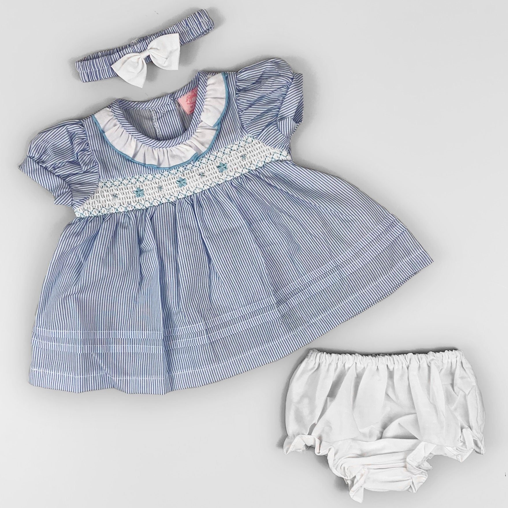 baby girls blue striped summer dress