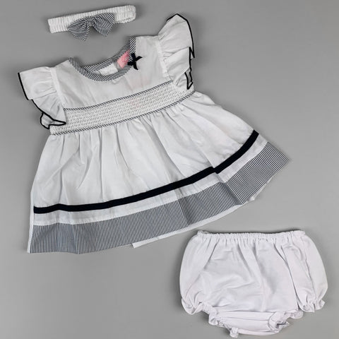 navy baby girls summer dress striped