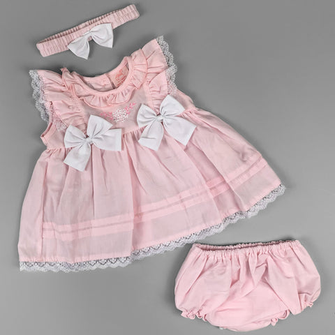 baby girls pink summer three piece outfit