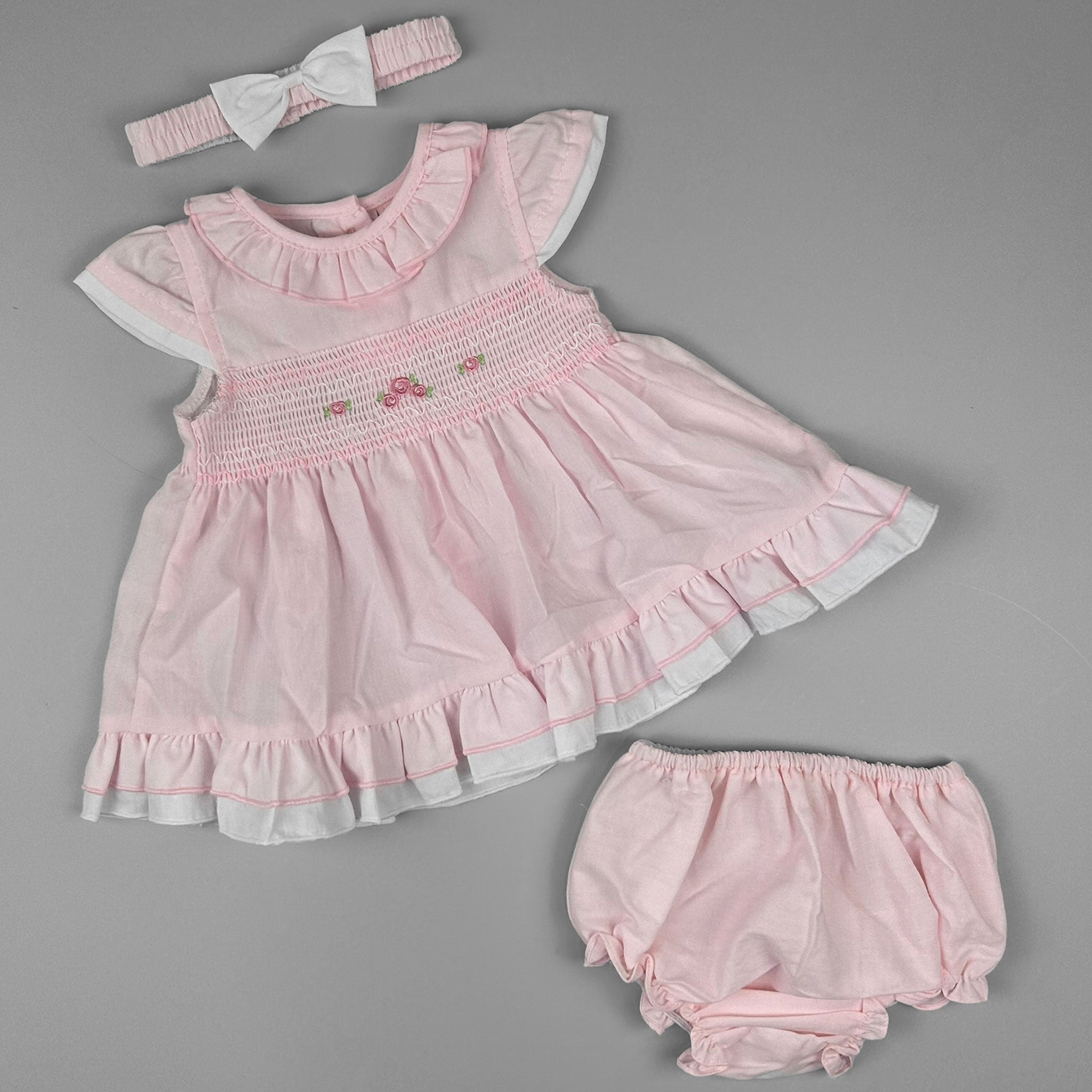 baby girls pink summer three piece outfit