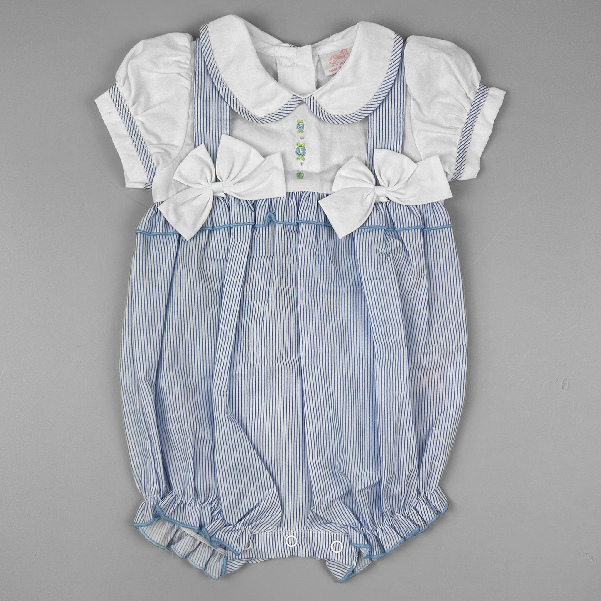 baby girls blue pinstriped dress