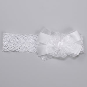 baby girls white lace headband