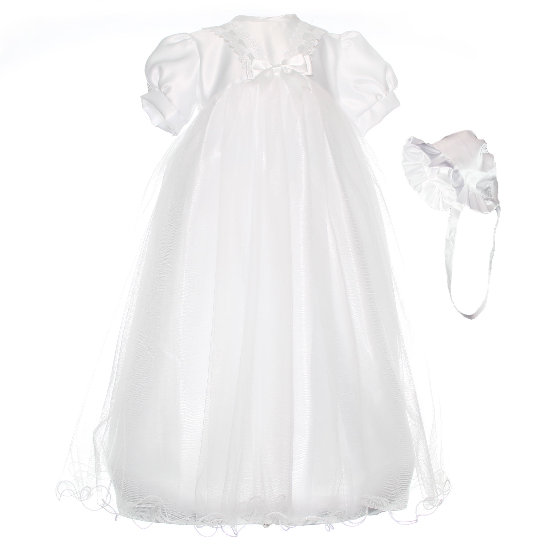 baby girls  christening gown with bonnet traditional style