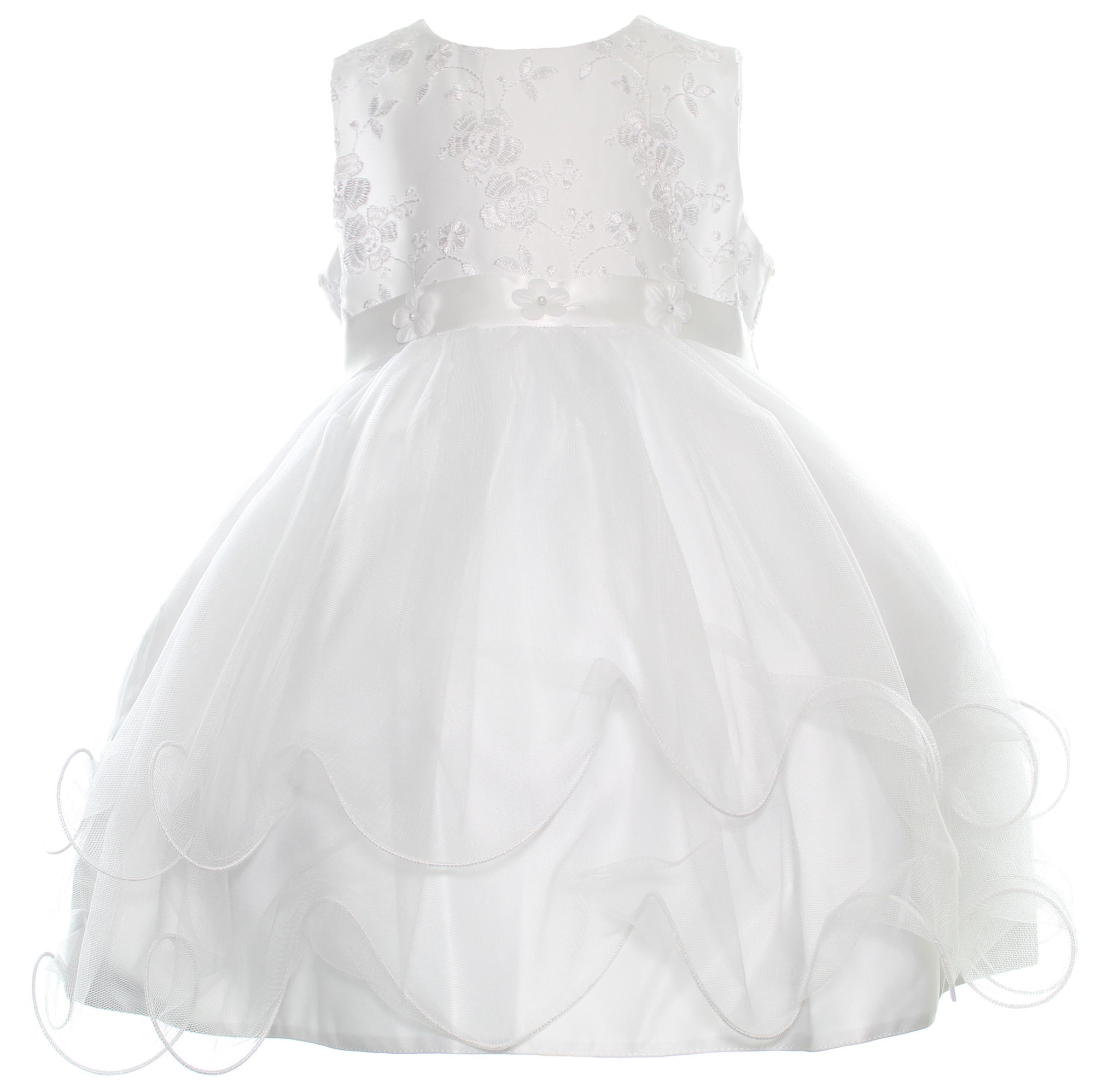 Baby Girls White Christening Dress - Occasion Wear
