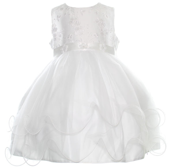 Baby Girls White Christening Dress - Occasion Wear