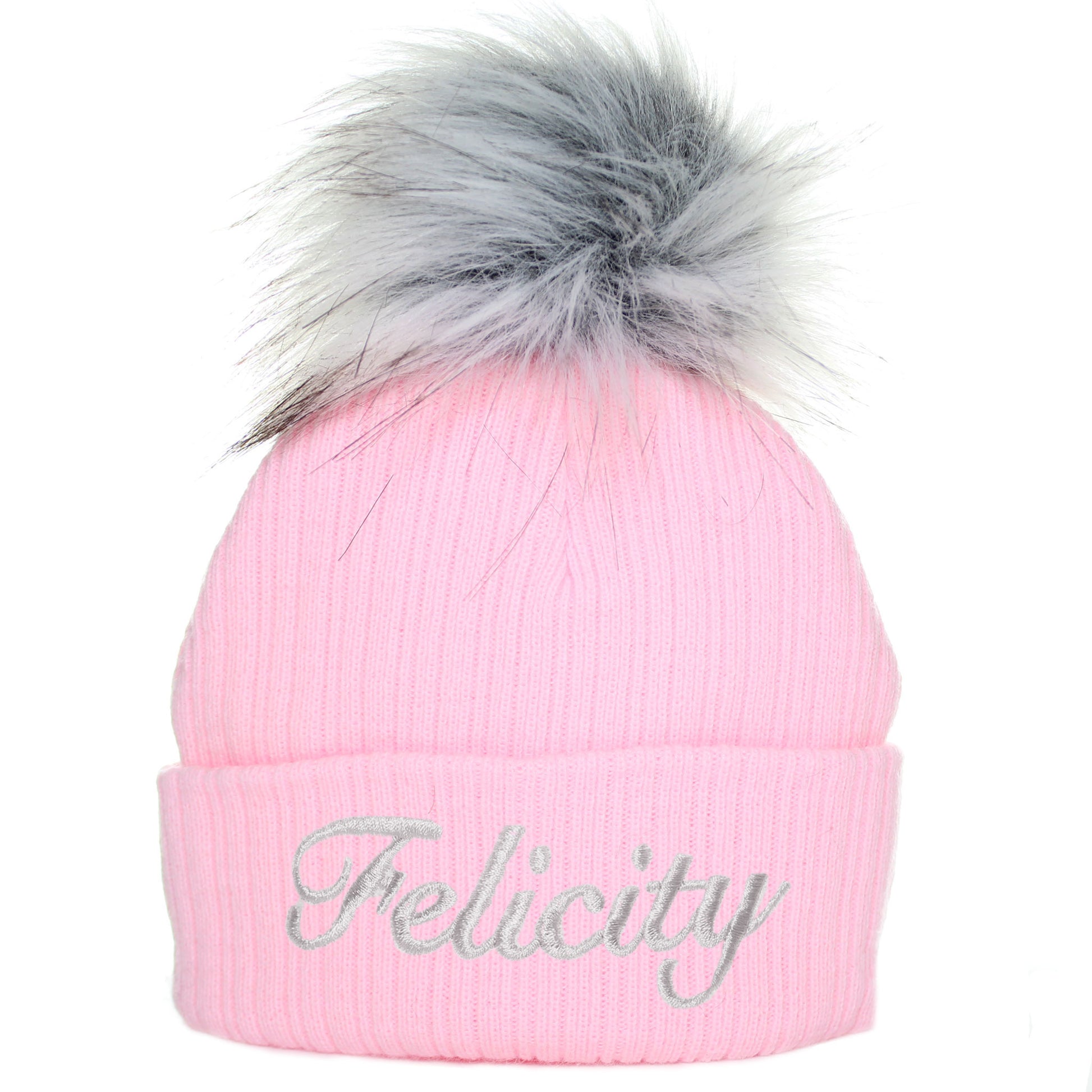 Personalised Baby Hat Pink Pom Pom Hat – Lullaby Lane Baby Shop