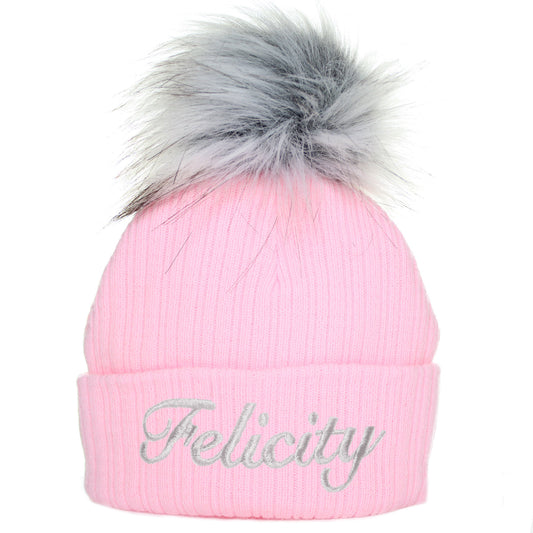personalised pink bay hat