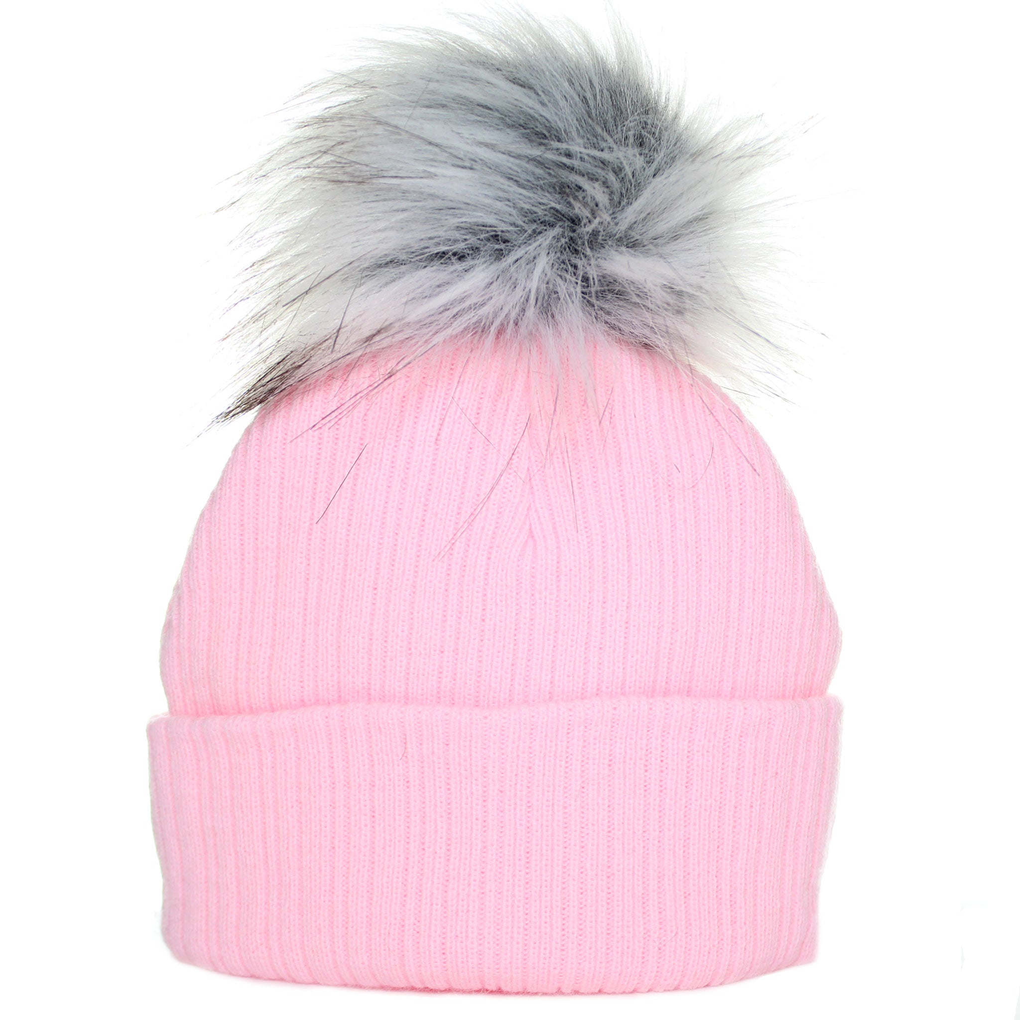 Pink baby girls pom hat