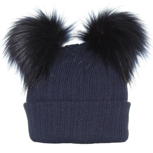 navy baby unisex pom hat