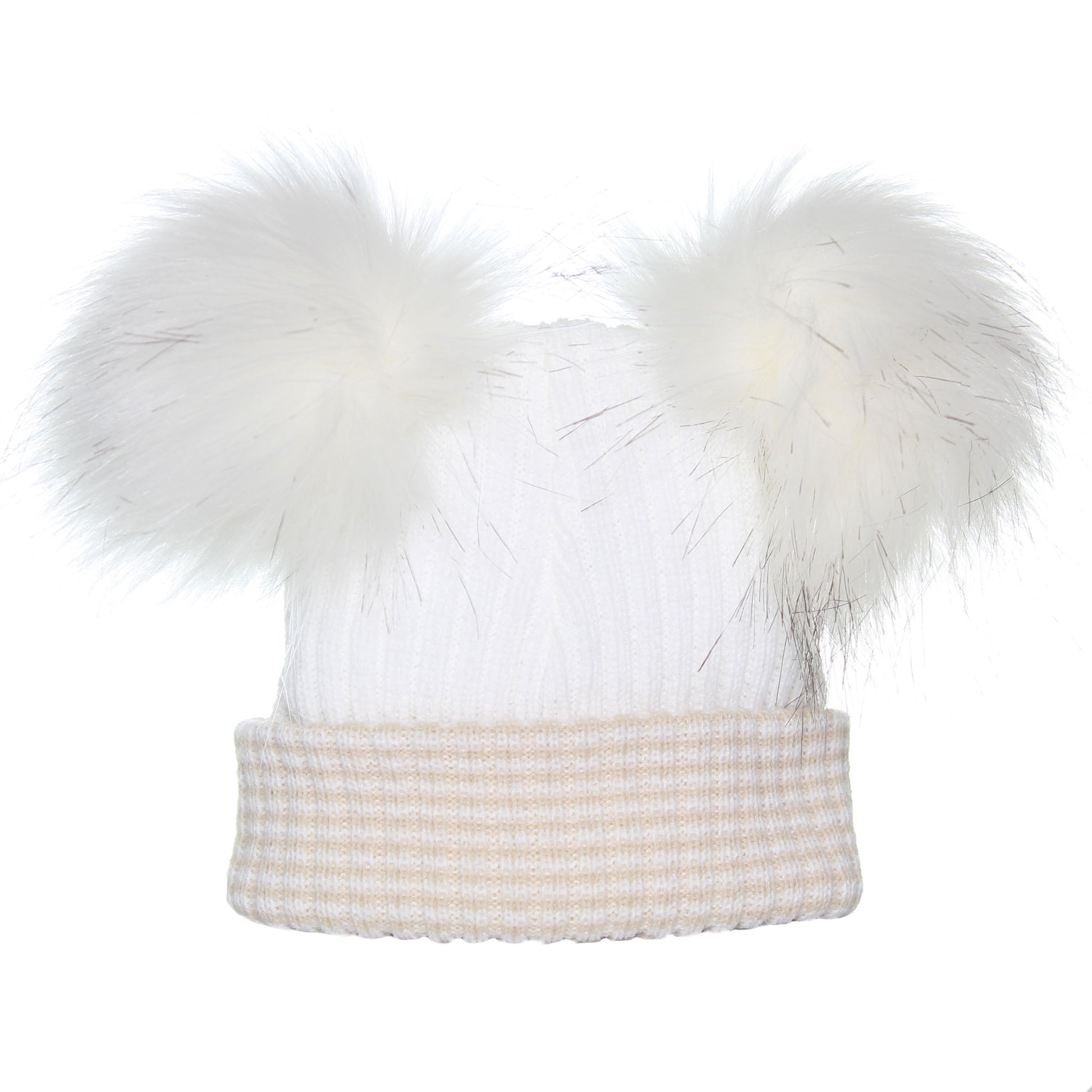 newborn bab hat white beige