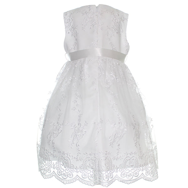 Baby Girls White Christening Dress - Occasion Wear