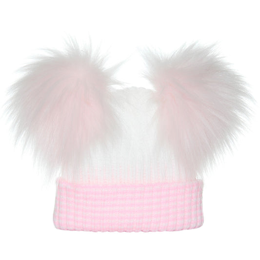 baby girls pink waffle newborn hat