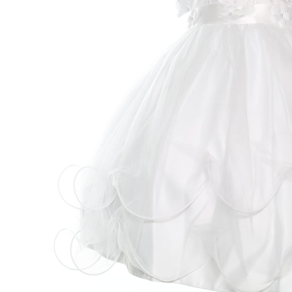 Baby Girls White Christening Dress - Occasion Wear