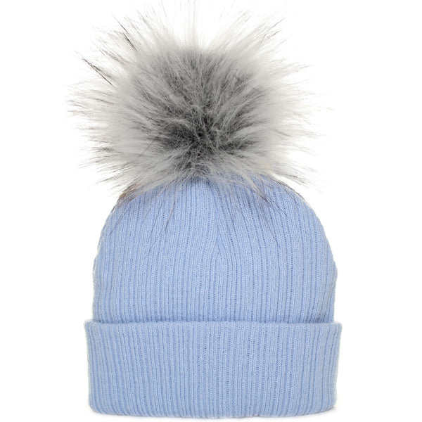 baby boys blue pom hat