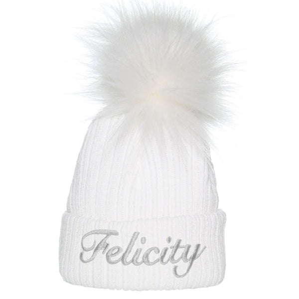 personalised baby white hat