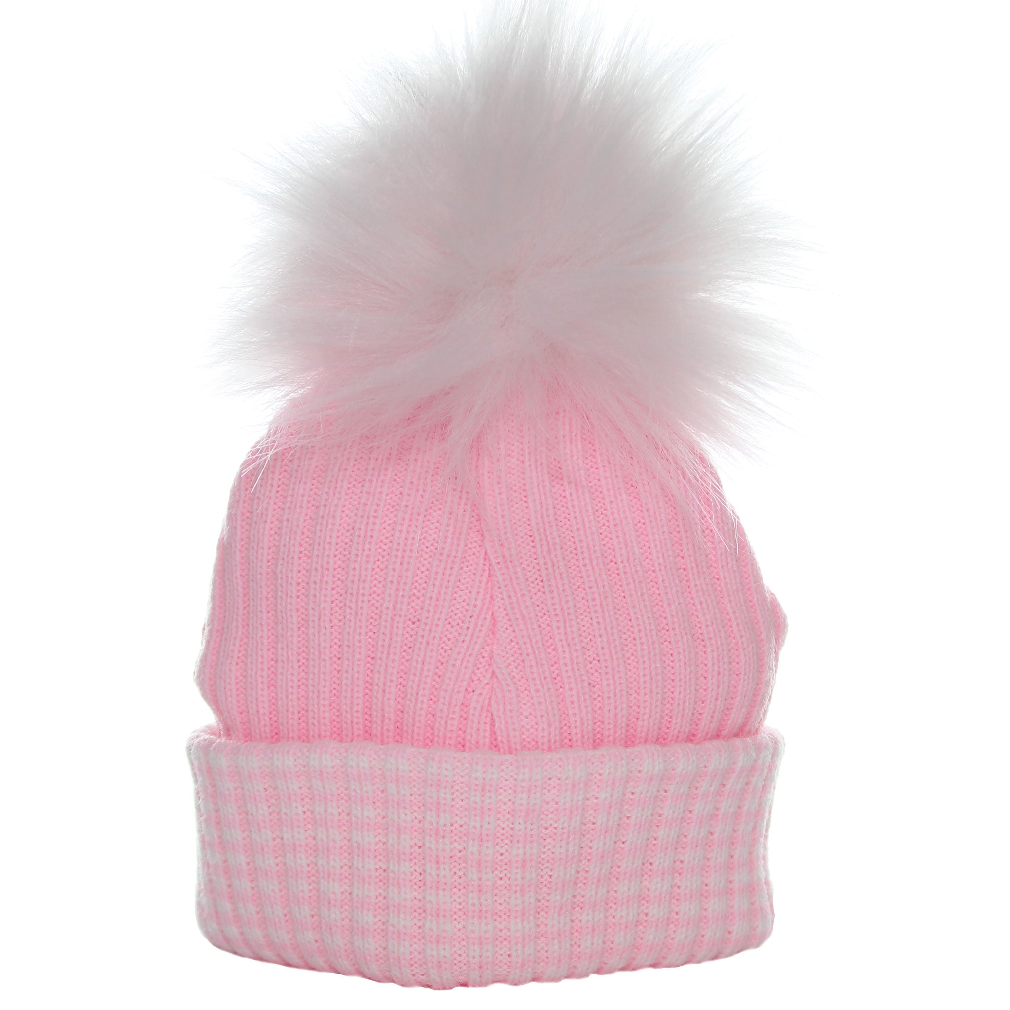baby girl pink pom hat