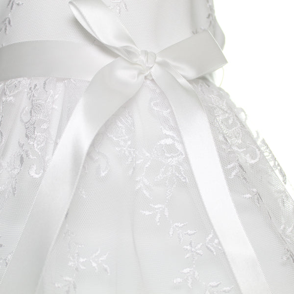 Baby Girls White Christening Dress - Occasion Wear