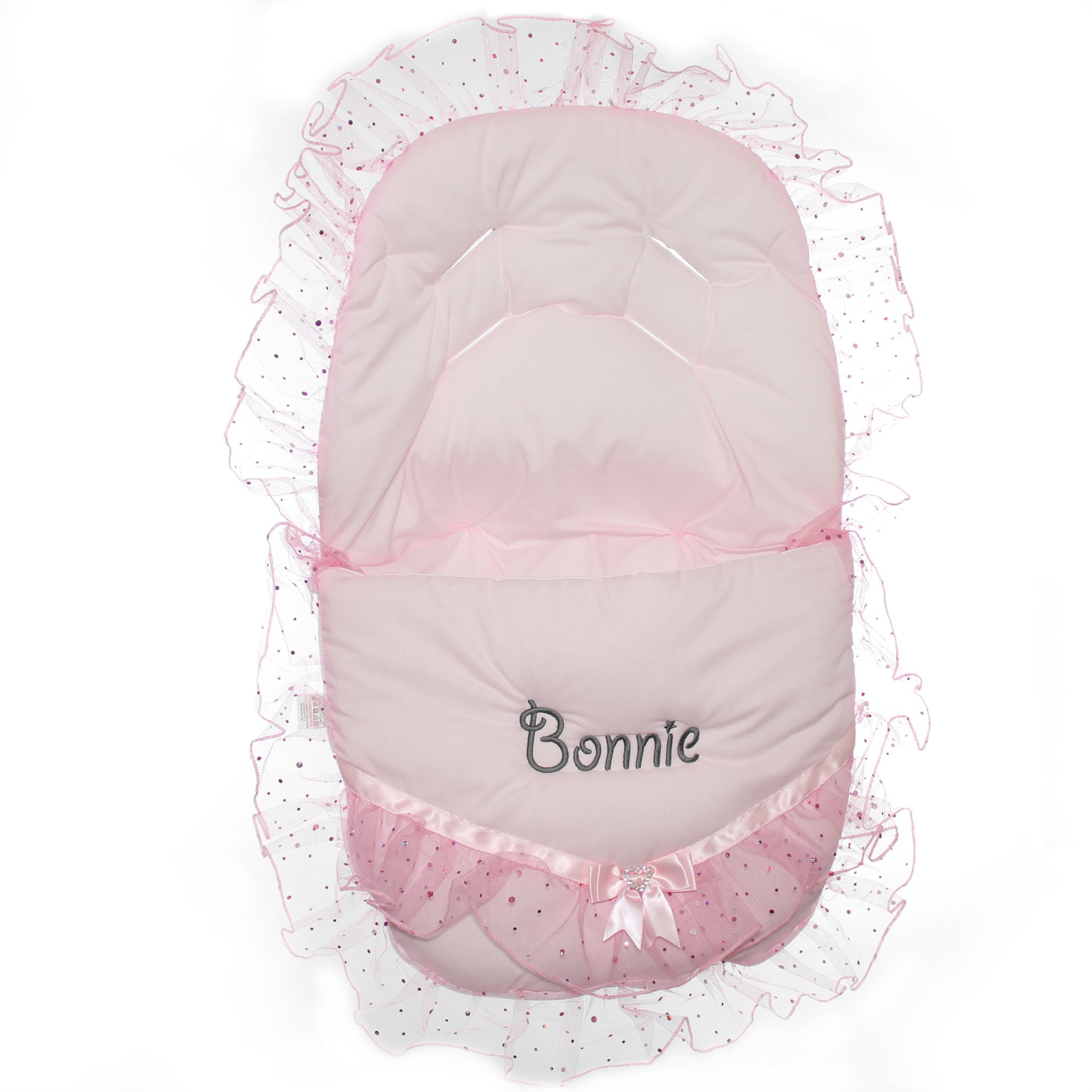 baby girls pink sparkle car seat  footmuff