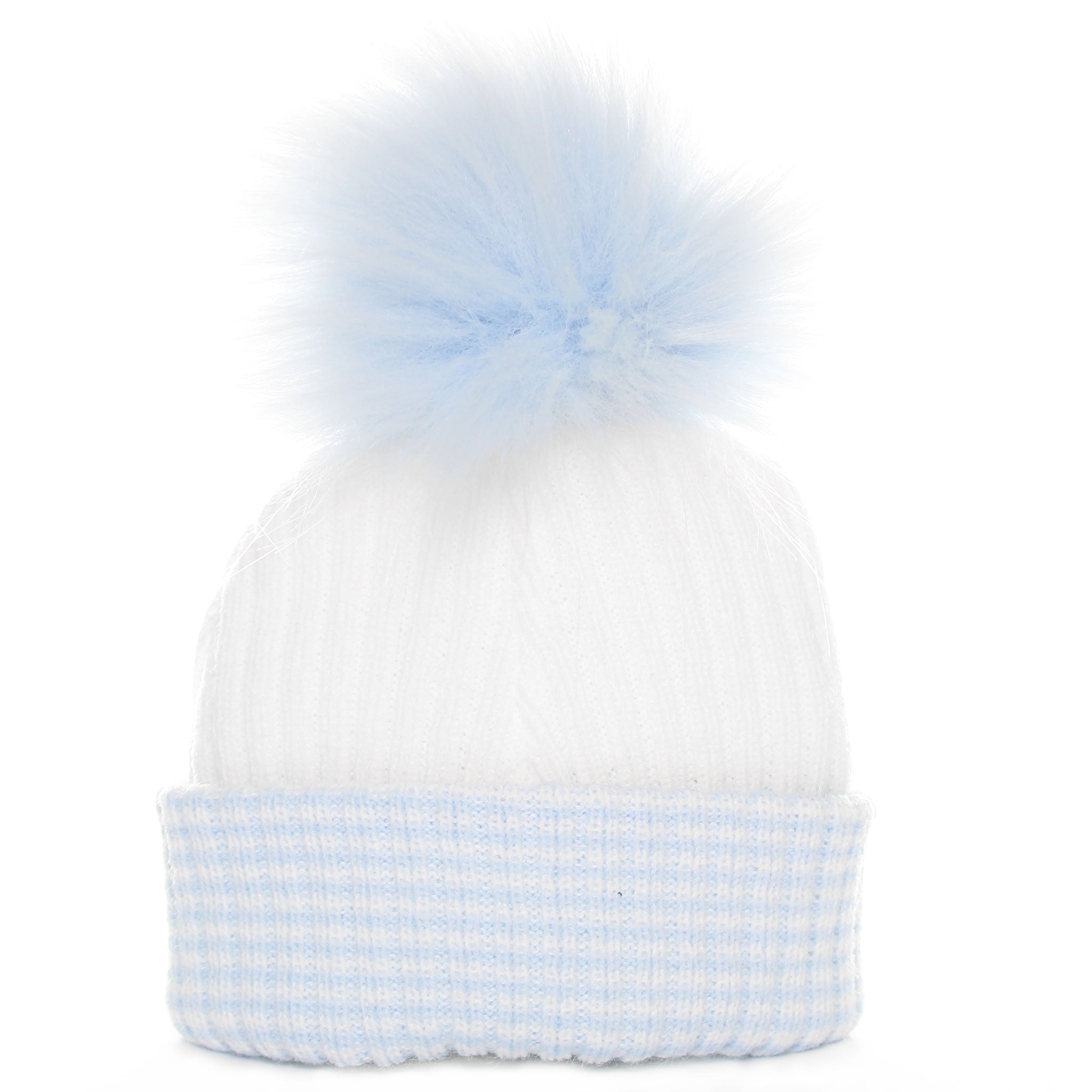 baby waffle blue and white hat