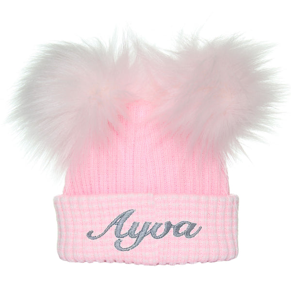 baby girl pink newborn waffle hat