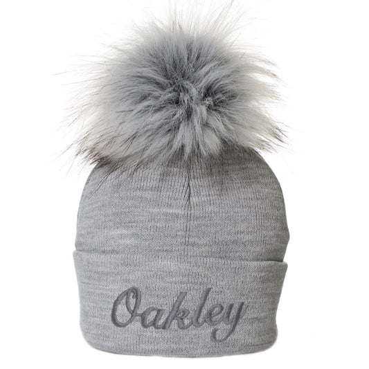 childs personalised pom hat