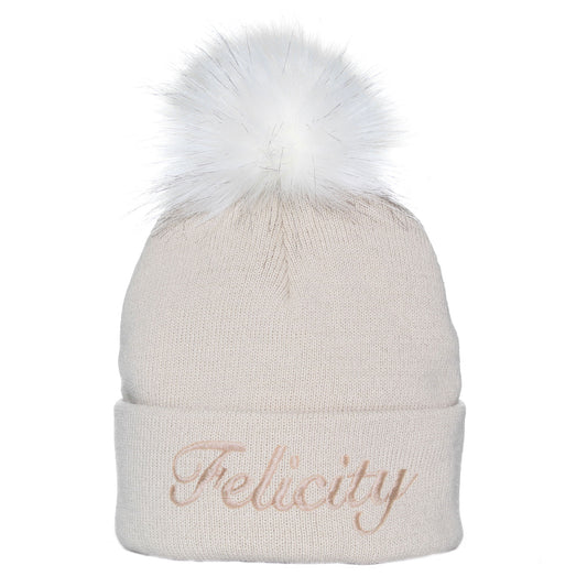 baby unisex personalized beige hat