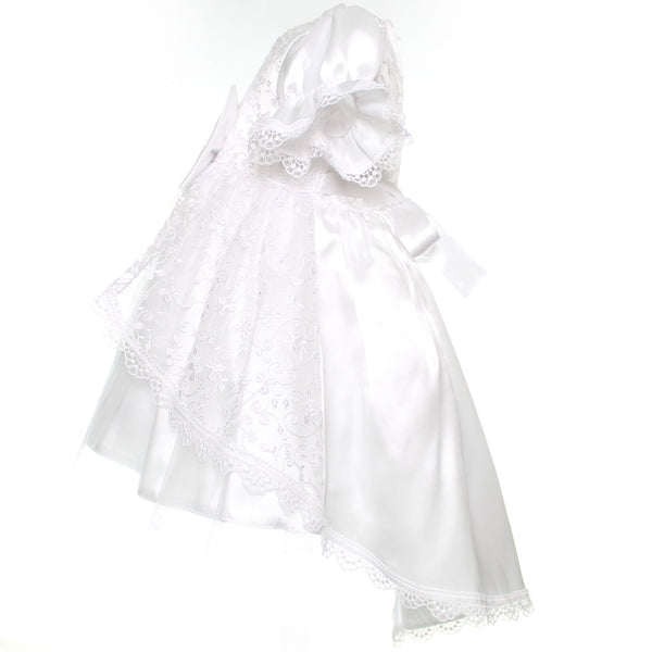 Baby Girls Christening Dress with Headband and Bloomers