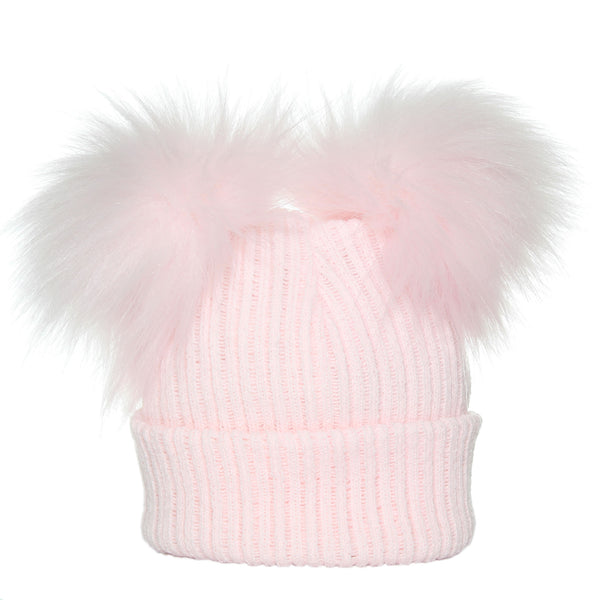 baby girl pink pom hat