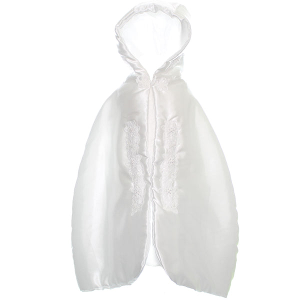Christening Cape -Baby Girl Baptism Cape with Hood
