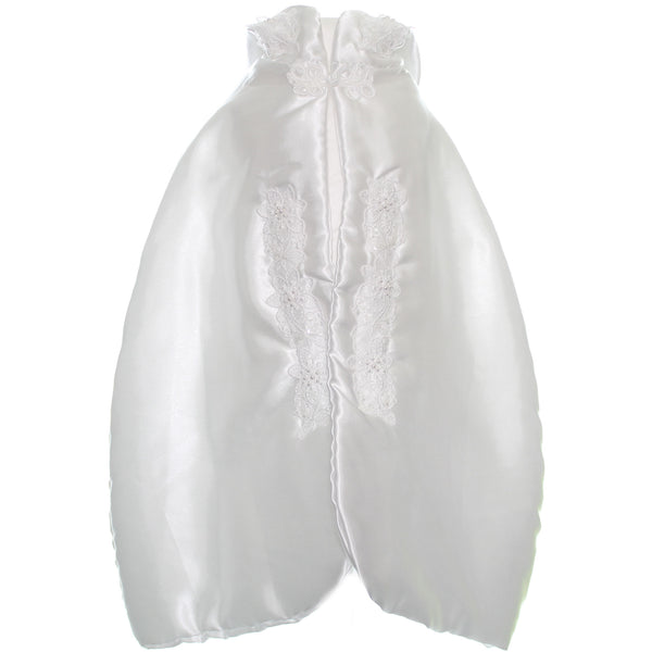 Christening Cape -Baby Girl Baptism Cape with Hood