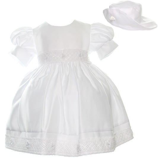 Baby Girls White Occasion Dress with Hat