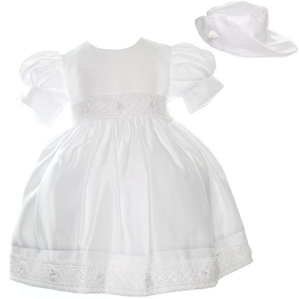 Baby Girls White Occasion Dress with Hat