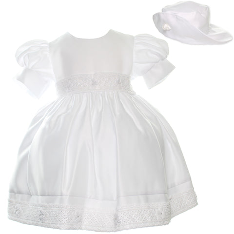 Baby Girls White Occasion Dress with Hat