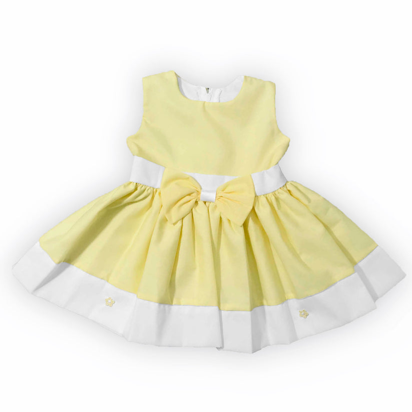 Yellow And White Lemons Dress Set For Baby Girls (2 Piece) main image 1