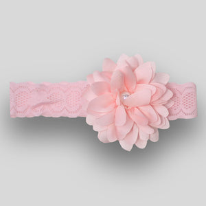 baby headband pink with flower