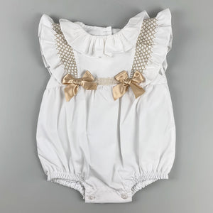 Baby Girls Pink Traditional White / Beige Romper