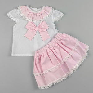 Baby Girls Two Piece Top and Skirt - Pink