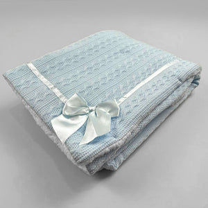 baby blue boys knitted blanket