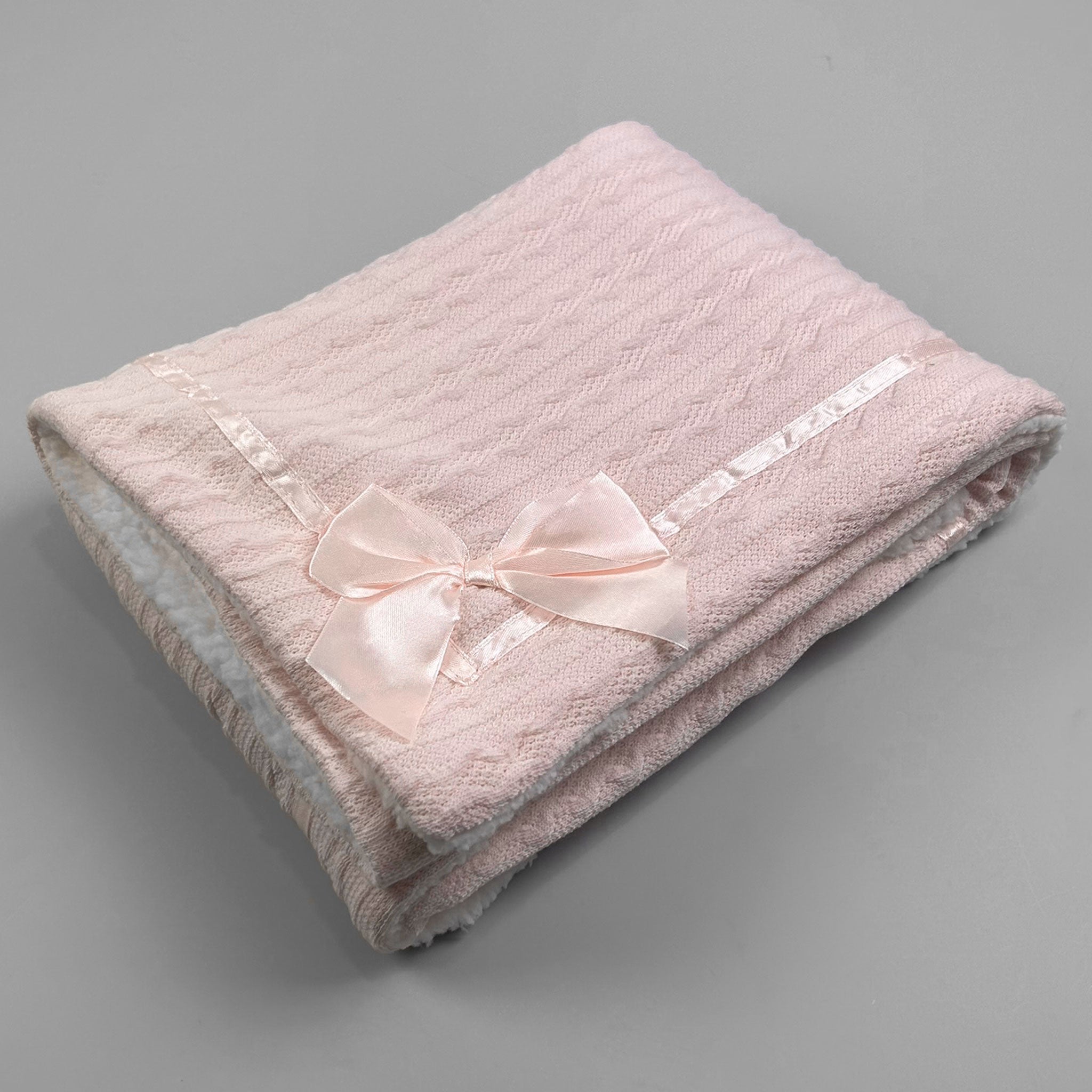 baby girls pink knitted blanket