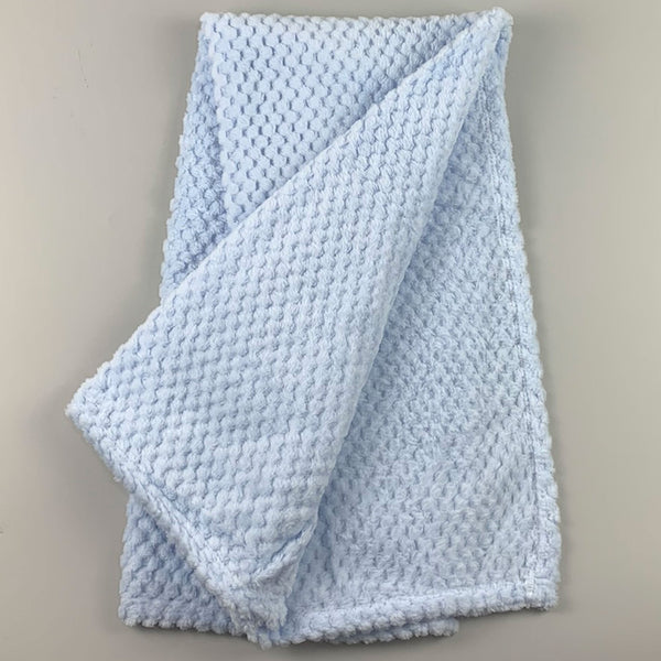 Blue Waffle Texture Baby Blanket