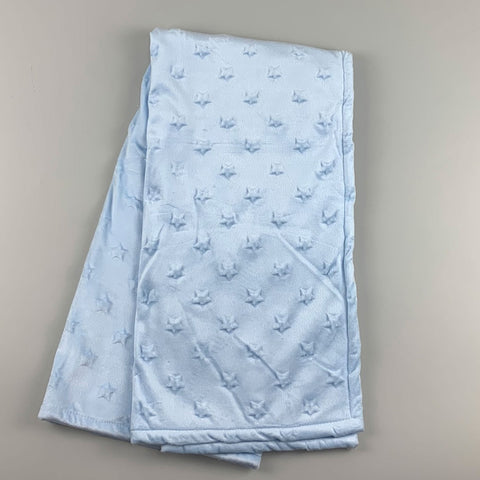 Baby Boy Embossed Star Blanket - Blue