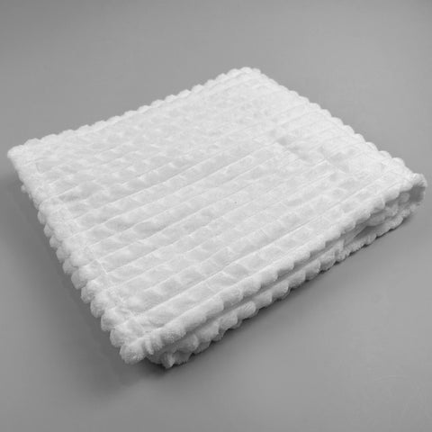 baby unisex white square blanket