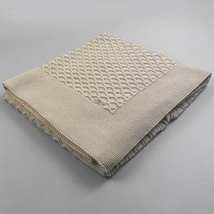 knitted baby blanket shawl beige