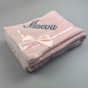 baby girl knitted blanket personalised
