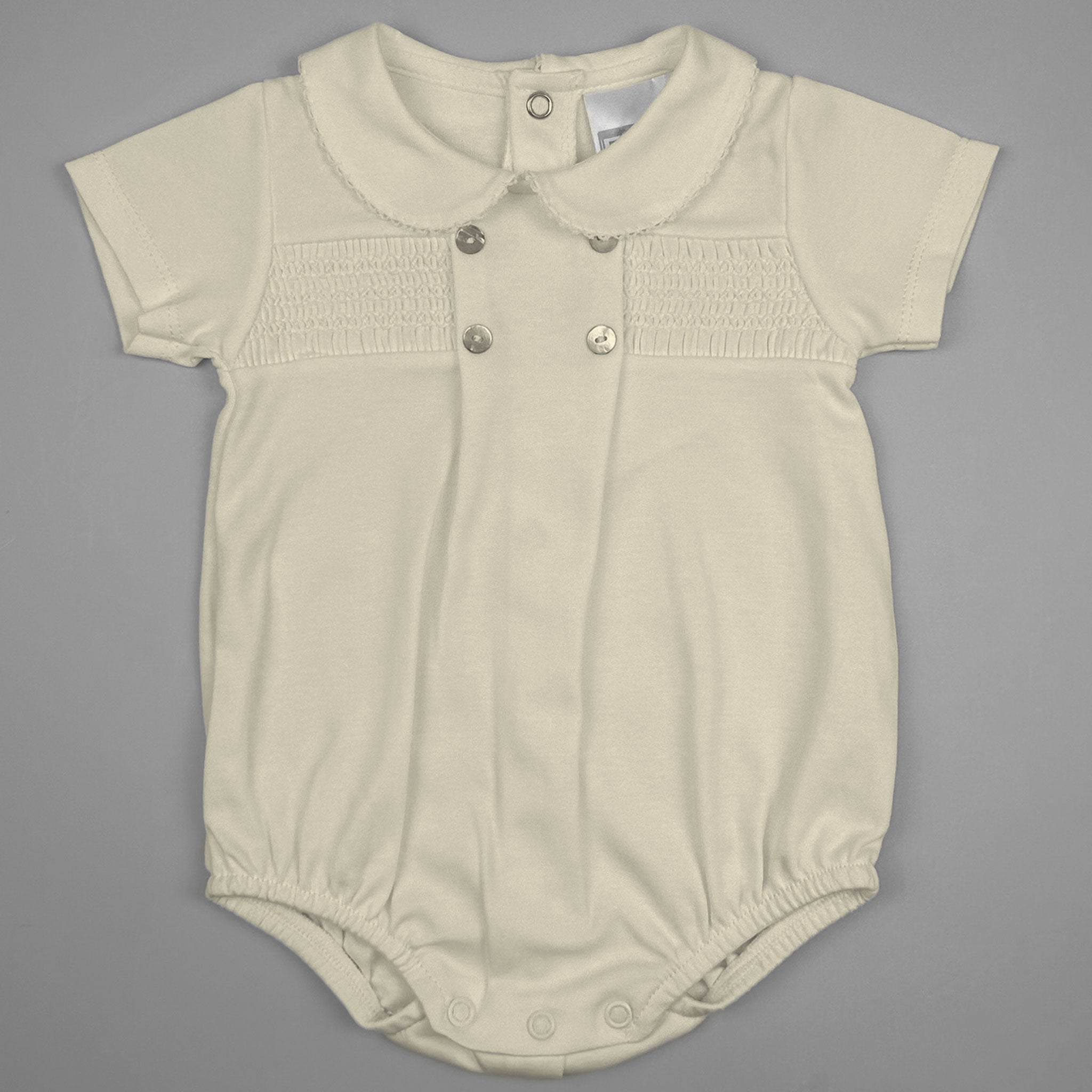 cream pex summer romper baby boys