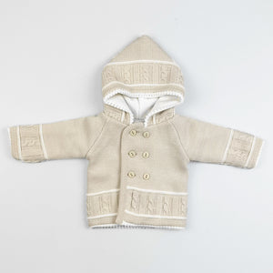 baby unisex knitted beige cardigan