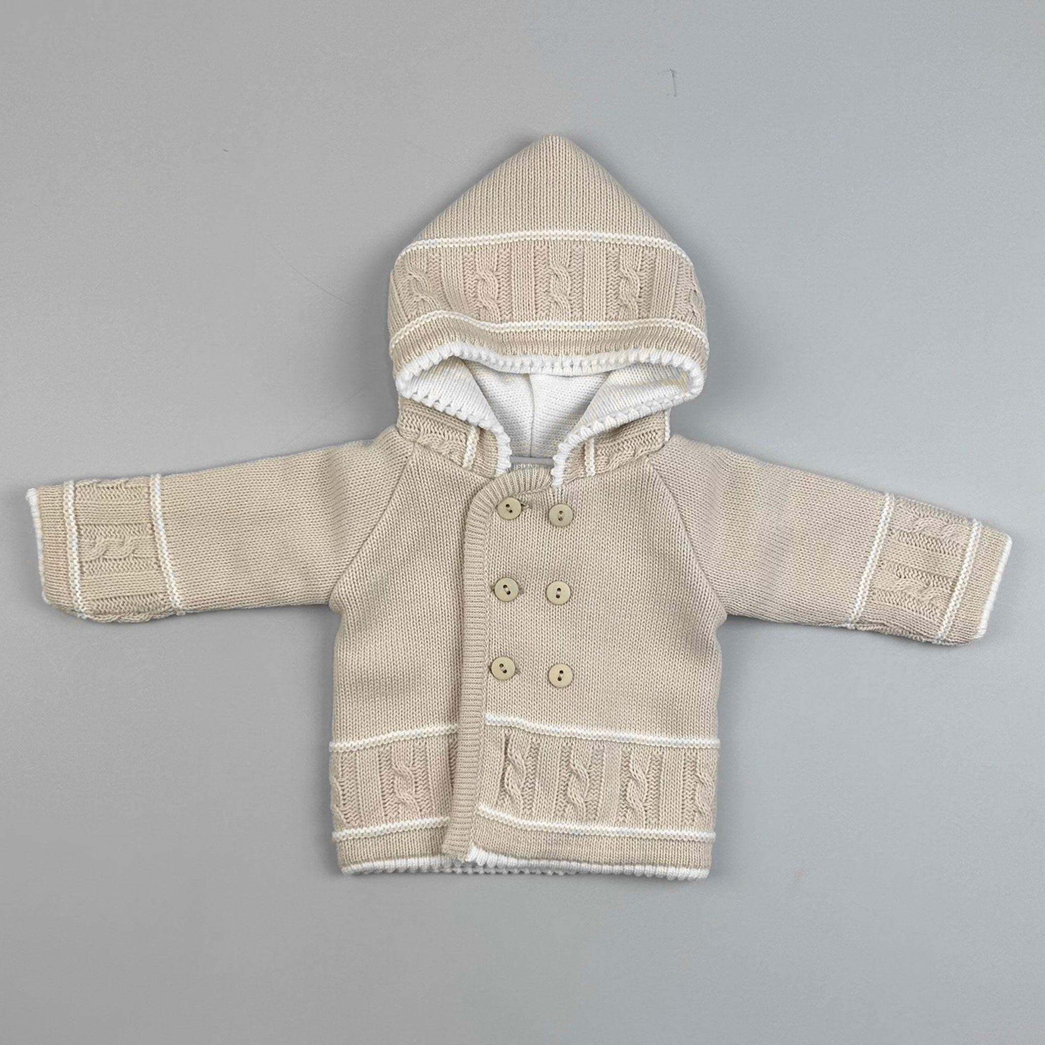 baby unisex knitted beige cardigan